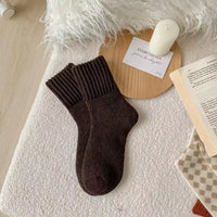 1/5 Pairs Winter Thickened Wool Socks Women’S Breathable Comfortable Plush Low Tube Snow Socks Korean Simple Warm Cashmere Socks