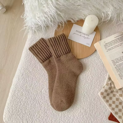 1/5 Pairs Winter Thickened Wool Socks Women’S Breathable Comfortable Plush Low Tube Snow Socks Korean Simple Warm Cashmere Socks